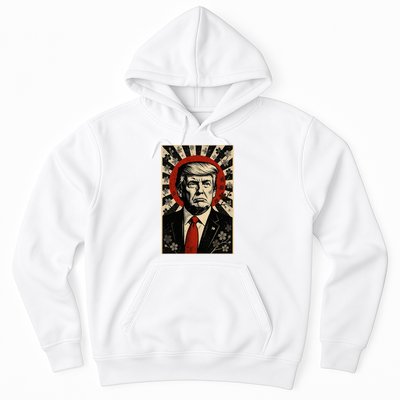 Donald Trump Rising Sun Power Cherry Blossom Propaganda Hoodie