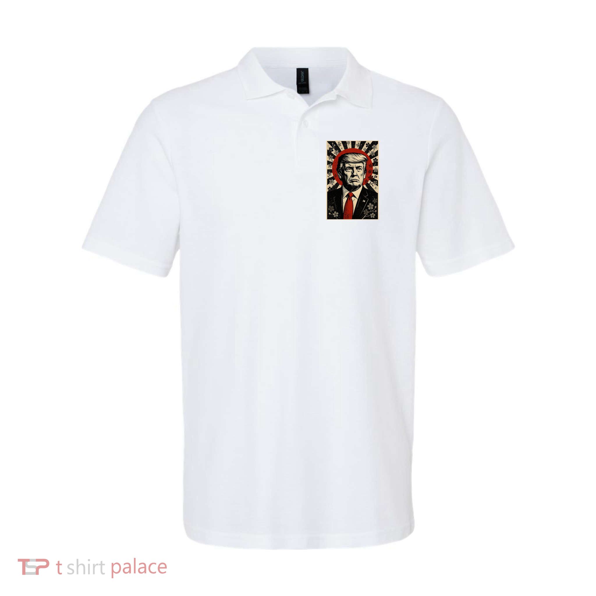 Donald Trump Rising Sun Power Cherry Blossom Propaganda Polo