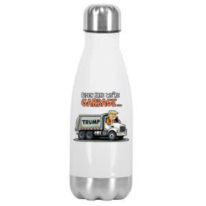 Donald Trump Rides In Garbage Truck Gift Stainless Steel Insulated Water Bottle