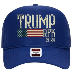 Donald Trump Rfk Jr 2024 Trump Kennedy Election High Crown Mesh Back Trucker Hat