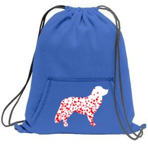 Duck Tolling Retriever Heart Dog Valentine's Day Gift Sweatshirt Cinch Pack Bag