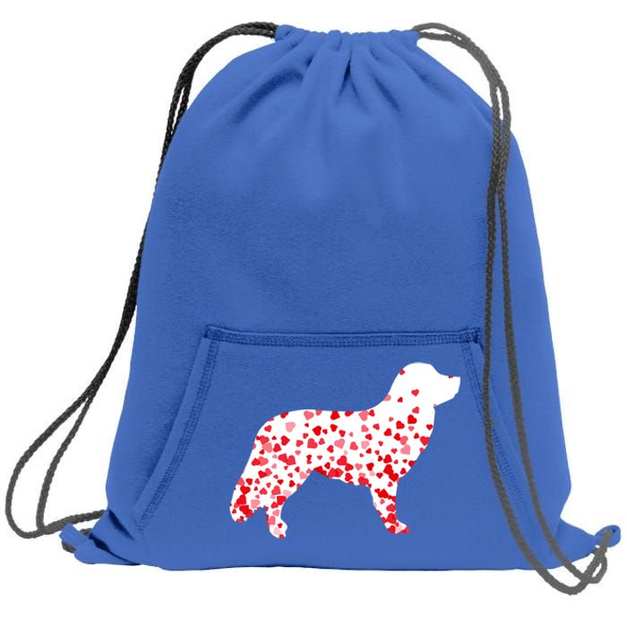 Duck Tolling Retriever Heart Dog Valentine's Day Gift Sweatshirt Cinch Pack Bag