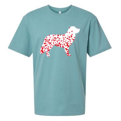 Duck Tolling Retriever Heart Dog Valentine's Day Gift Sueded Cloud Jersey T-Shirt