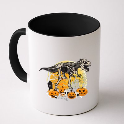 Dinosaur T Rex Skeleton Pumpkin Halloween Vibe Costume Gift Mug