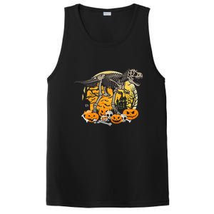 Dinosaur T Rex Skeleton Pumpkin Halloween Vibe Costume Gift PosiCharge Competitor Tank