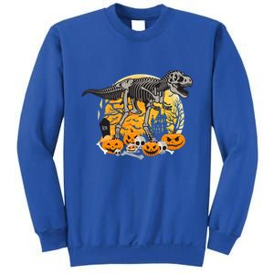 Dinosaur T Rex Skeleton Pumpkin Halloween Vibe Costume Gift Sweatshirt