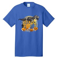 Dinosaur T Rex Skeleton Pumpkin Halloween Vibe Costume Gift Tall T-Shirt