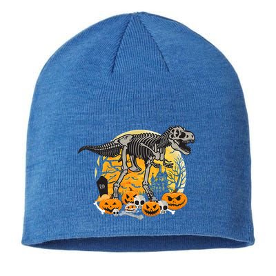 Dinosaur T Rex Skeleton Pumpkin Halloween Vibe Costume Gift Sustainable Beanie