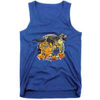 Dinosaur T Rex Skeleton Pumpkin Halloween Vibe Costume Gift Tank Top