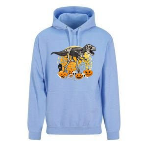 Dinosaur T Rex Skeleton Pumpkin Halloween Vibe Costume Gift Unisex Surf Hoodie