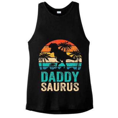 Daddysaurus T Rex Dinosaur Daddy Saurus Matching Family Ladies PosiCharge Tri-Blend Wicking Tank