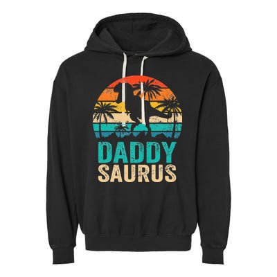 Daddysaurus T Rex Dinosaur Daddy Saurus Matching Family Garment-Dyed Fleece Hoodie