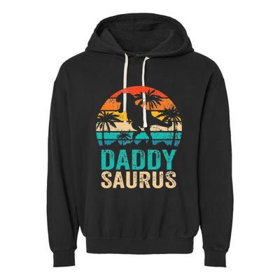 Daddysaurus T Rex Dinosaur Daddy Saurus Matching Family Garment-Dyed Fleece Hoodie