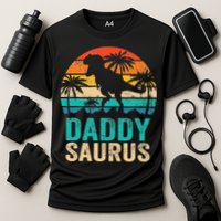 Daddysaurus T Rex Dinosaur Daddy Saurus Matching Family Cooling Performance Crew T-Shirt