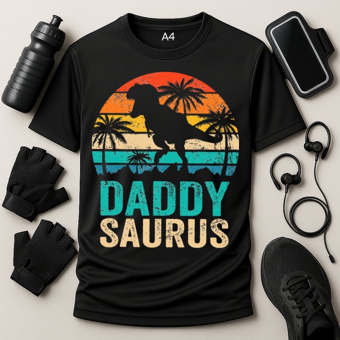 Daddysaurus T Rex Dinosaur Daddy Saurus Matching Family Cooling Performance Crew T-Shirt