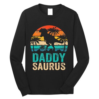 Daddysaurus T Rex Dinosaur Daddy Saurus Matching Family Long Sleeve Shirt