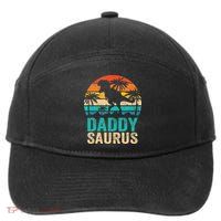Daddysaurus T Rex Dinosaur Daddy Saurus Matching Family 7-Panel Snapback Hat