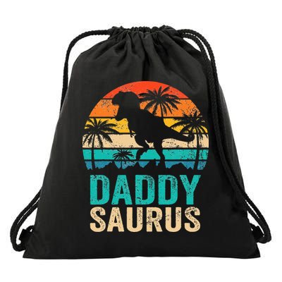 Daddysaurus T Rex Dinosaur Daddy Saurus Matching Family Drawstring Bag