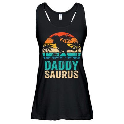 Daddysaurus T Rex Dinosaur Daddy Saurus Matching Family Ladies Essential Flowy Tank