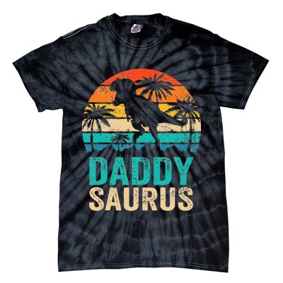 Daddysaurus T Rex Dinosaur Daddy Saurus Matching Family Tie-Dye T-Shirt
