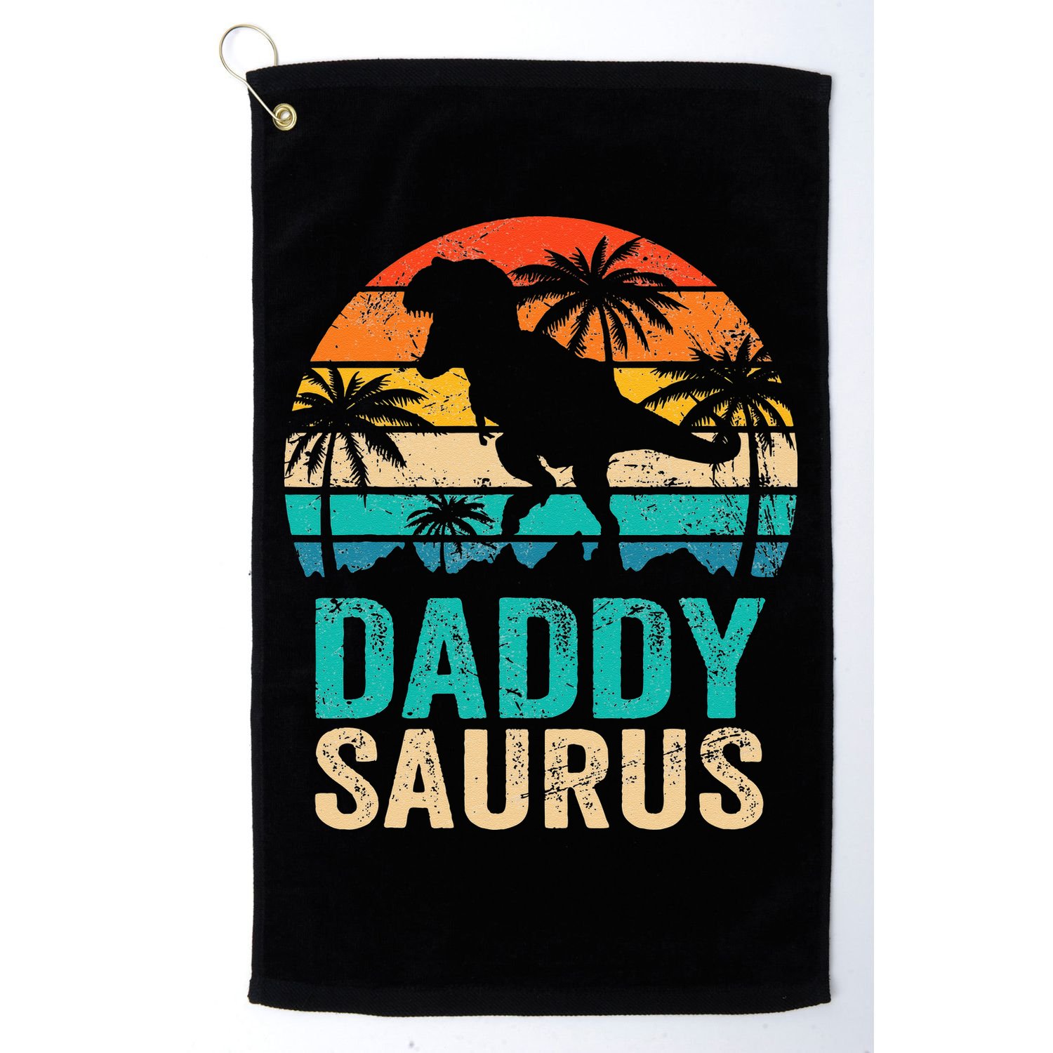 Daddysaurus T Rex Dinosaur Daddy Saurus Matching Family Golf Towel