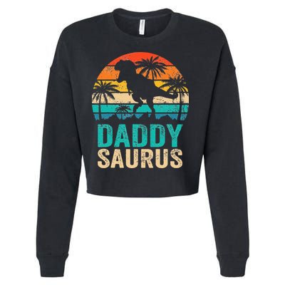 Daddysaurus T Rex Dinosaur Daddy Saurus Matching Family Cropped Pullover Crew