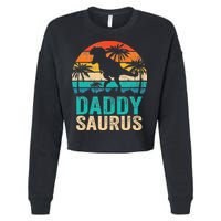 Daddysaurus T Rex Dinosaur Daddy Saurus Matching Family Cropped Pullover Crew