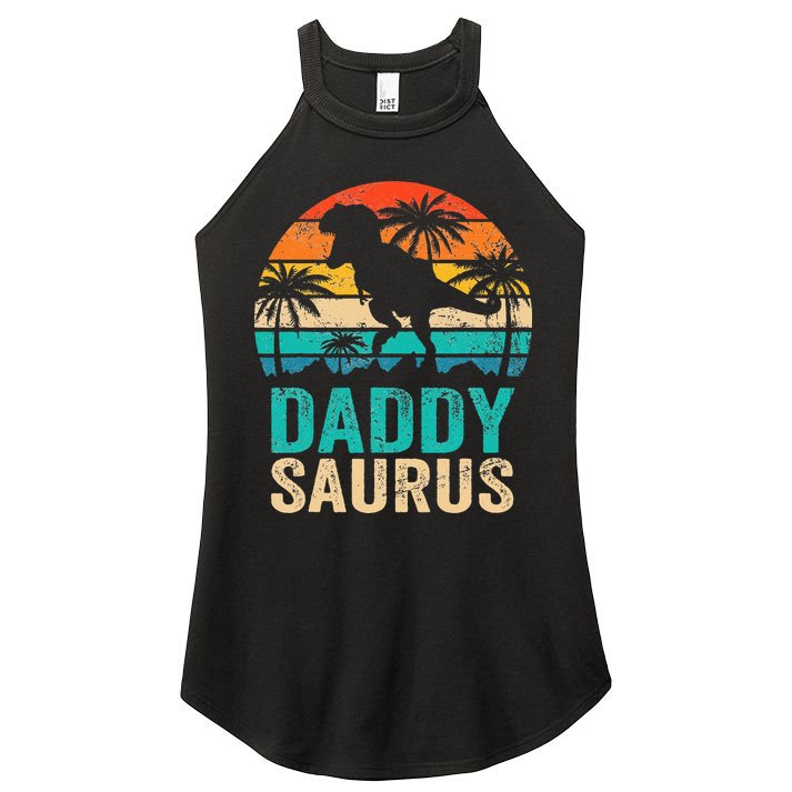 Daddysaurus T Rex Dinosaur Daddy Saurus Matching Family Women's Perfect Tri Rocker Tank