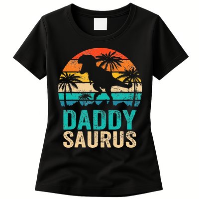 Daddysaurus T Rex Dinosaur Daddy Saurus Matching Family Womens T-Shirt