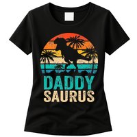 Daddysaurus T Rex Dinosaur Daddy Saurus Matching Family Womens T-Shirt