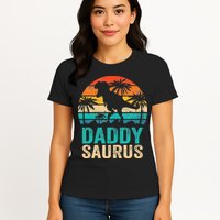 Daddysaurus T Rex Dinosaur Daddy Saurus Matching Family Womens T-Shirt