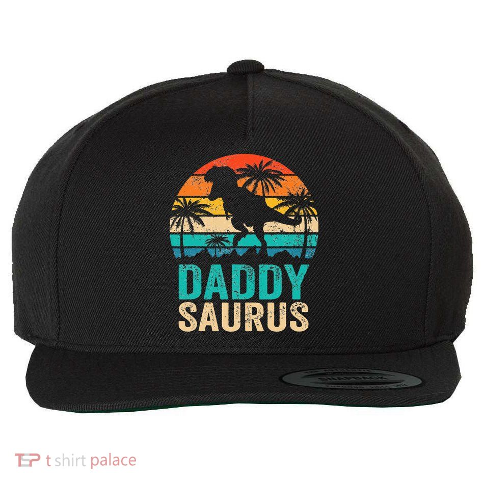 Daddysaurus T Rex Dinosaur Daddy Saurus Matching Family Wool Snapback Cap