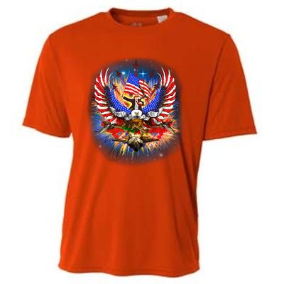 Donald Trump Riding Eagle Next Us President 2024 Epic Battle Gift Cooling Performance Crew T-Shirt