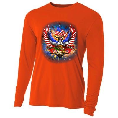 Donald Trump Riding Eagle Next Us President 2024 Epic Battle Gift Cooling Performance Long Sleeve Crew