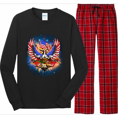 Donald Trump Riding Eagle Next Us President 2024 Epic Battle Gift Long Sleeve Pajama Set