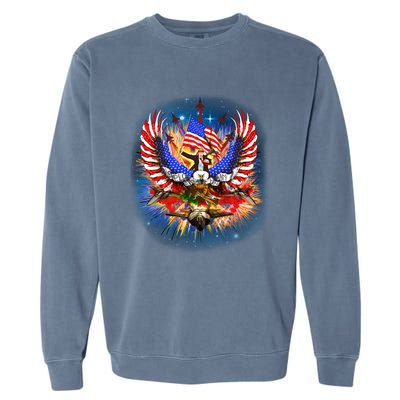 Donald Trump Riding Eagle Next Us President 2024 Epic Battle Gift Garment-Dyed Sweatshirt