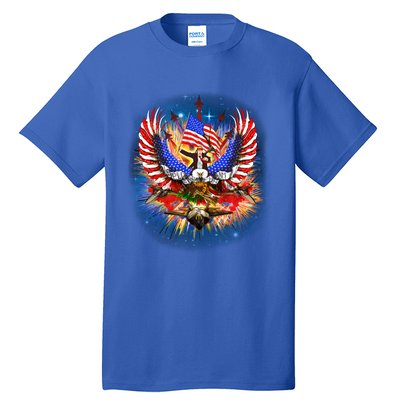 Donald Trump Riding Eagle Next Us President 2024 Epic Battle Gift Tall T-Shirt