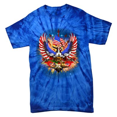 Donald Trump Riding Eagle Next Us President 2024 Epic Battle Gift Tie-Dye T-Shirt