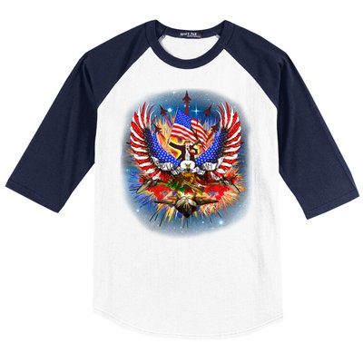 Donald Trump Riding Eagle Next Us President 2024 Epic Battle Gift Baseball Sleeve Shirt