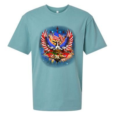 Donald Trump Riding Eagle Next Us President 2024 Epic Battle Gift Sueded Cloud Jersey T-Shirt