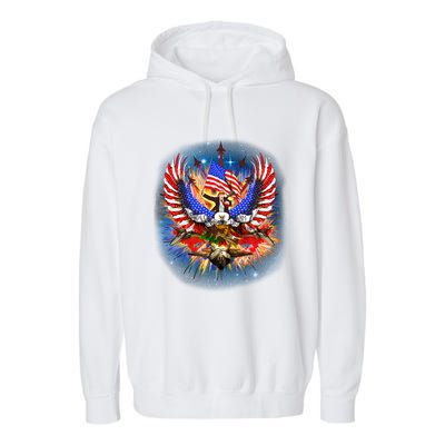 Donald Trump Riding Eagle Next Us President 2024 Epic Battle Gift Garment-Dyed Fleece Hoodie