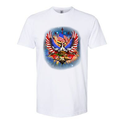 Donald Trump Riding Eagle Next Us President 2024 Epic Battle Gift Softstyle CVC T-Shirt