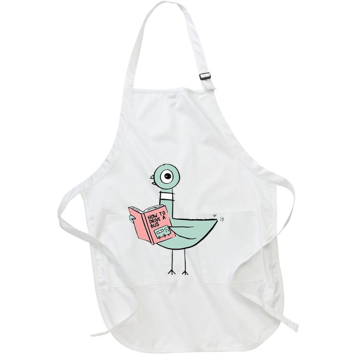 Driven To Read Pigeon Library Reading Books Reader Full-Length Apron With Pockets