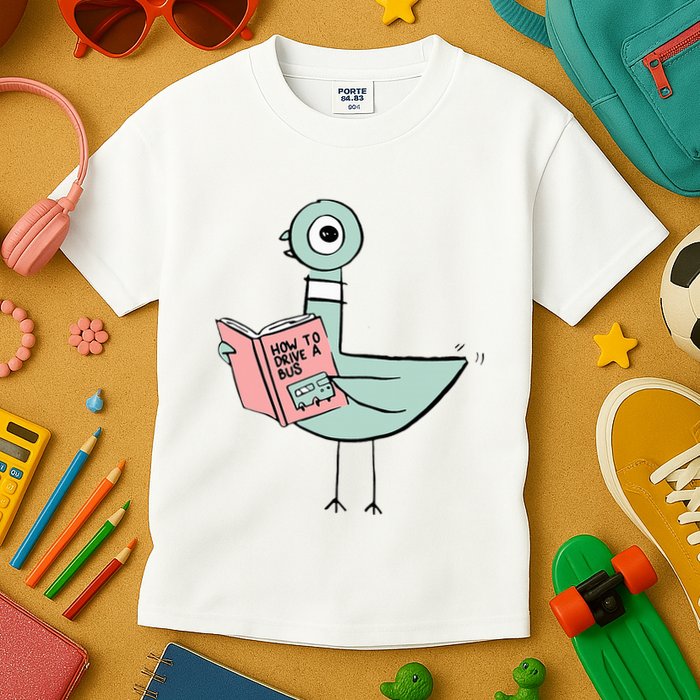 Driven To Read Pigeon Library Reading Books Reader Kids T-Shirt