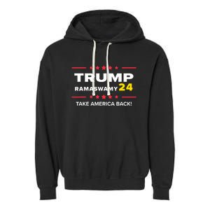 Donald Trump Ramaswamy 2024 Take America Back Election Garment-Dyed Fleece Hoodie