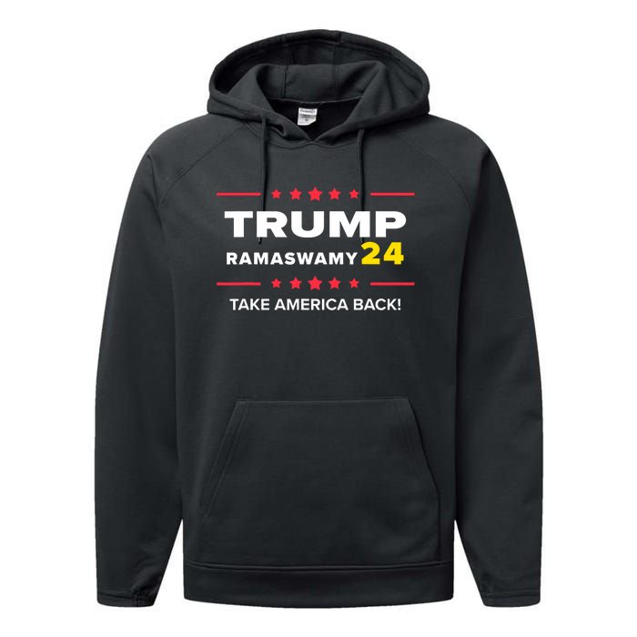 Donald Trump Ramaswamy 2024 Take America Back Election Performance Fleece Hoodie