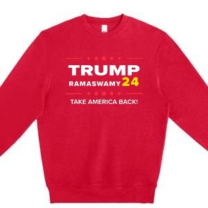 Donald Trump Ramaswamy 2024 Take America Back Election Premium Crewneck Sweatshirt