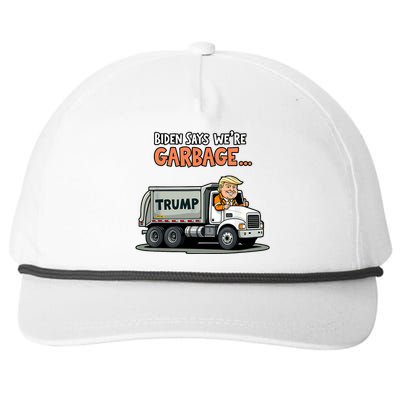 Donald Trump Rides In Truck Biden Says Were Garbage Snapback Five-Panel Rope Hat