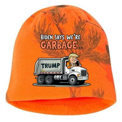 Donald Trump Rides In Truck Biden Says Were Garbage Kati - Camo Knit Beanie