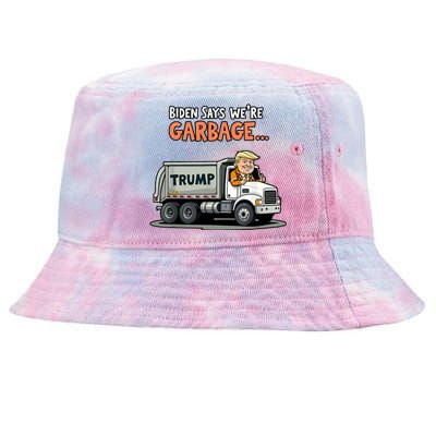 Donald Trump Rides In Truck Biden Says Were Garbage Tie-Dyed Bucket Hat